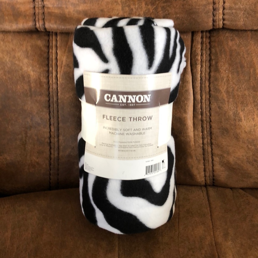 Zebra Fleece Throw Blanket